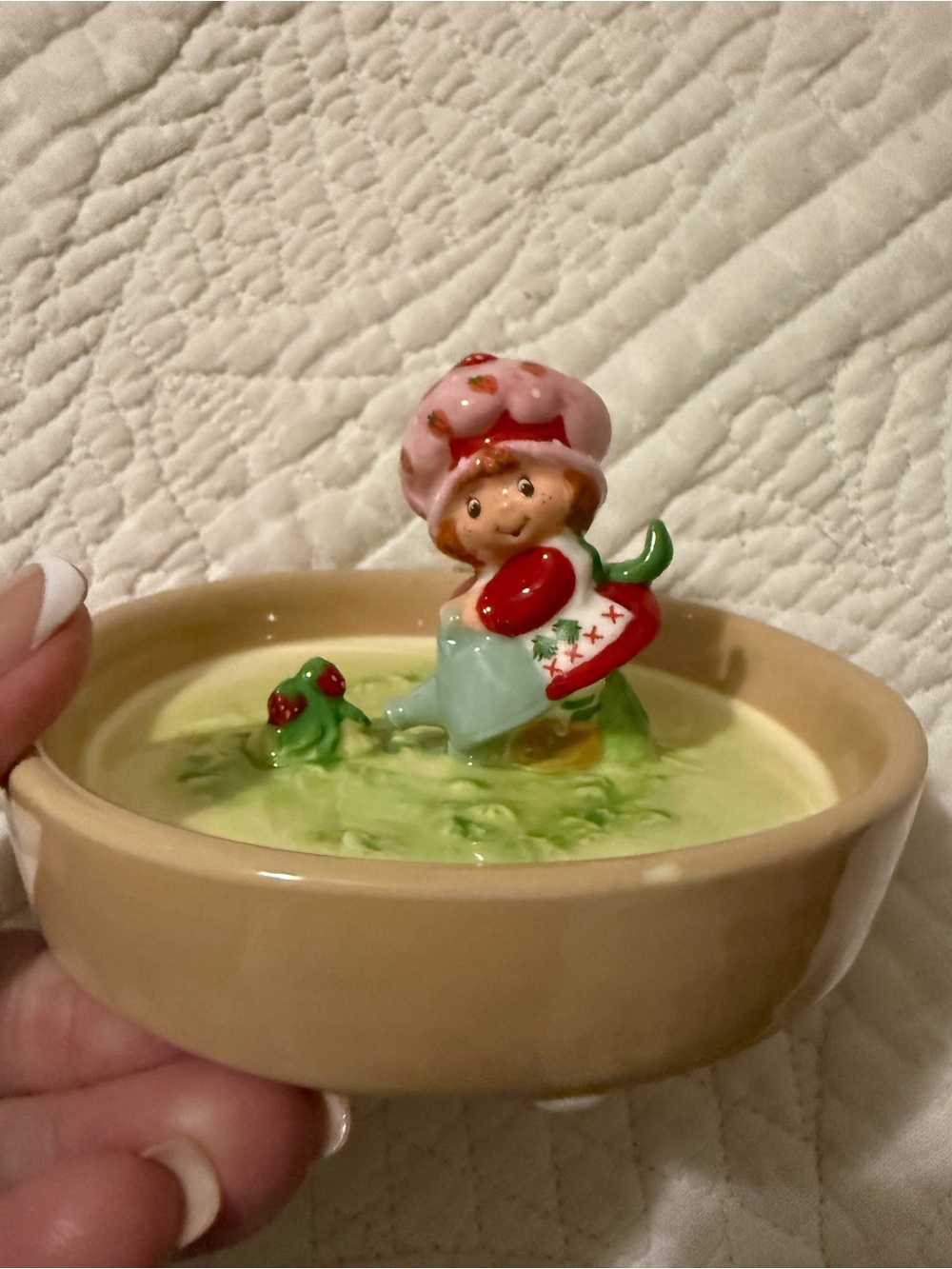 Blue Sky Pink & Red Strawberry Shortcake Figurine Trinket Jewelry Dish NWT